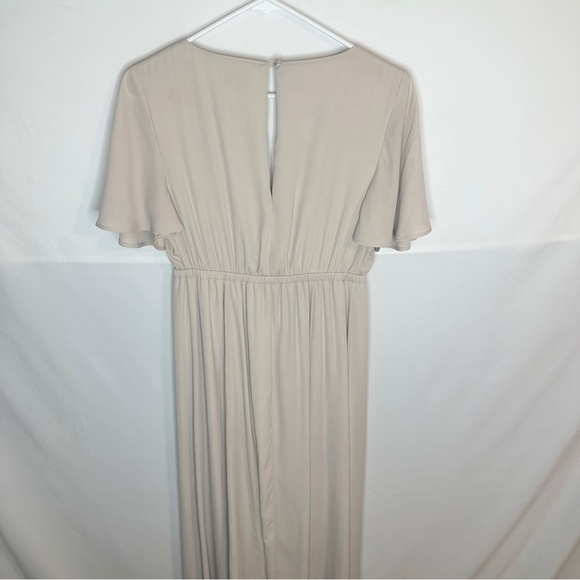 Show Me Your MuMu Emily Empire Maxi Dress Show Me The Ring Crisp Beige Size S - Picture 11 of 13